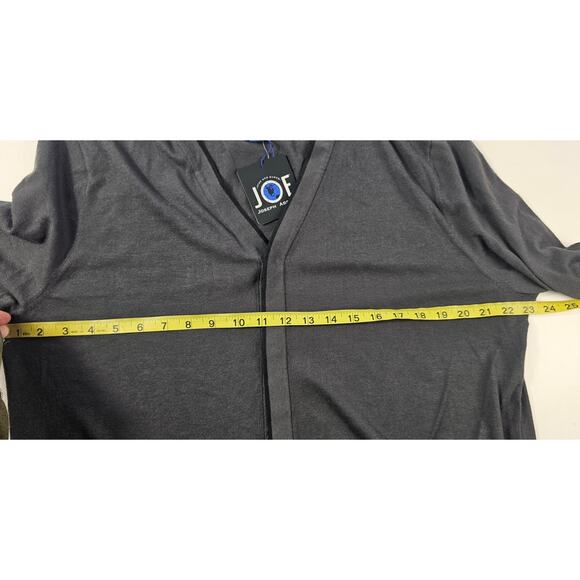 NWT Joseph Abboud XLT XL TALL Sweater Black Gray Trimmed Button-up wool blend - Picture 6 of 7